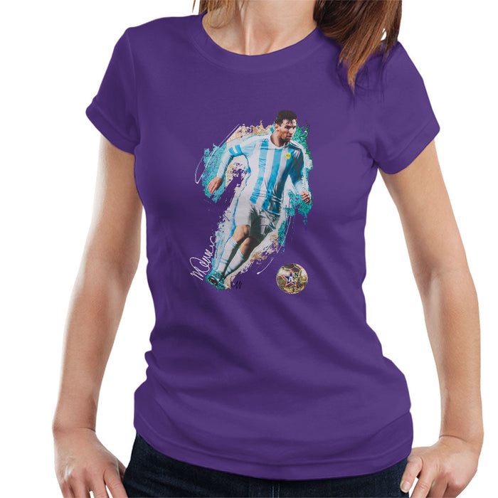 Sidney Maurer Original Portrait Of Lionel Messi Women's T-Shirt