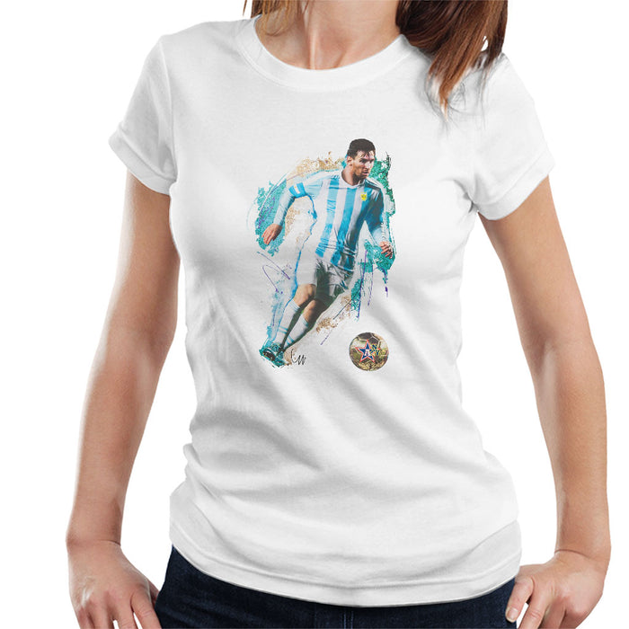 Sidney Maurer Original Portrait Of Lionel Messi Women's T-Shirt