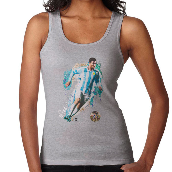 Sidney Maurer Original Portrait Of Lionel Messi Women's Vest