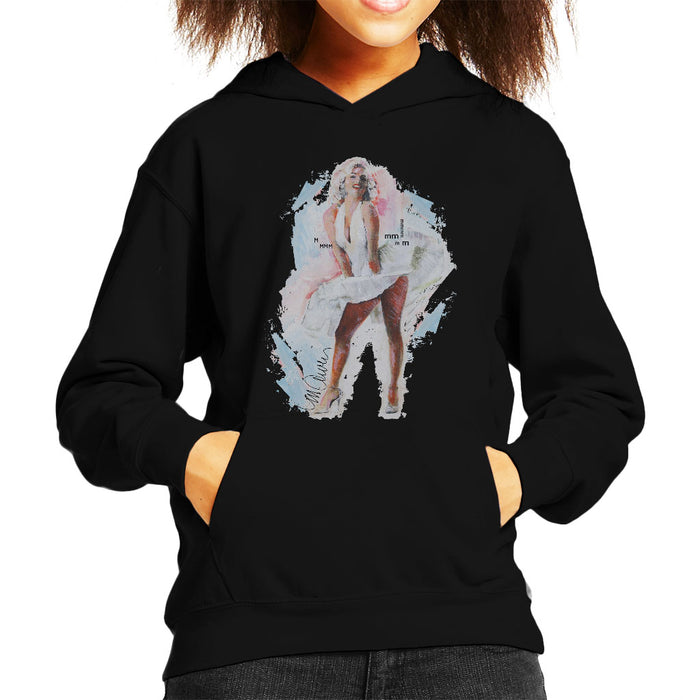 Sidney Maurer Original Portrait Of Marilyn Monroe Skirt Kid's Hooded Sweatshirt