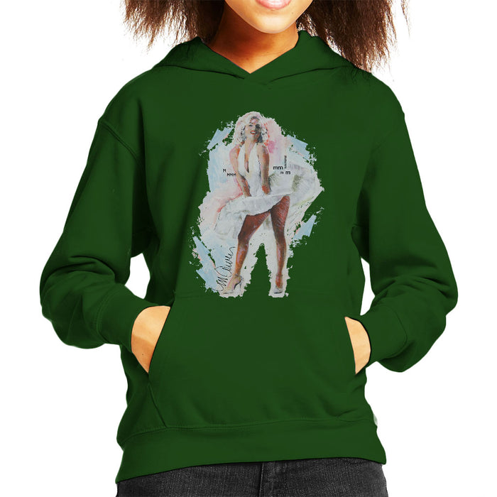 Sidney Maurer Original Portrait Of Marilyn Monroe Skirt Kid's Hooded Sweatshirt