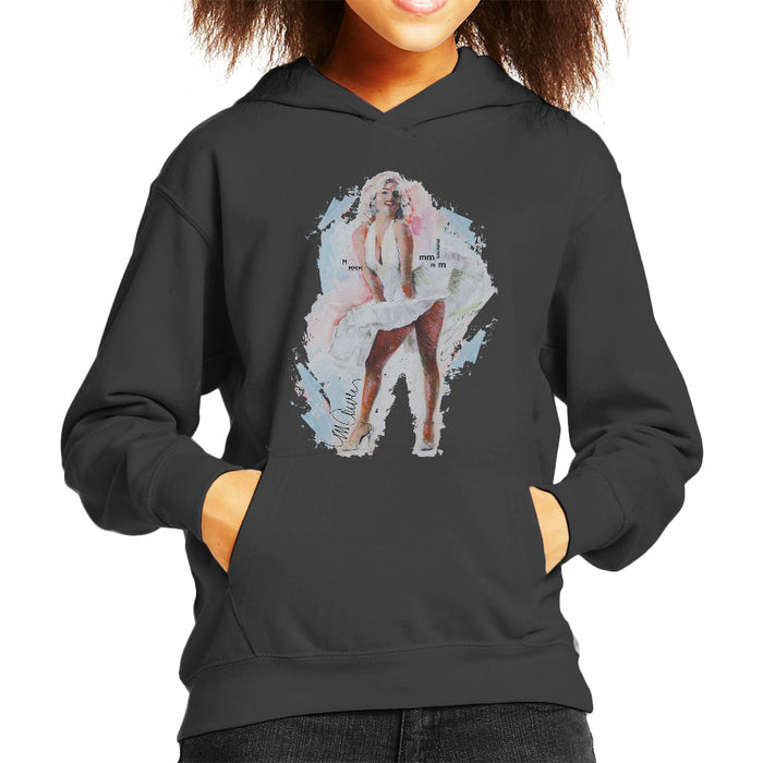 Sidney Maurer Original Portrait Of Marilyn Monroe Skirt Kid's Hooded Sweatshirt