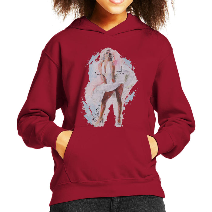 Sidney Maurer Original Portrait Of Marilyn Monroe Skirt Kid's Hooded Sweatshirt