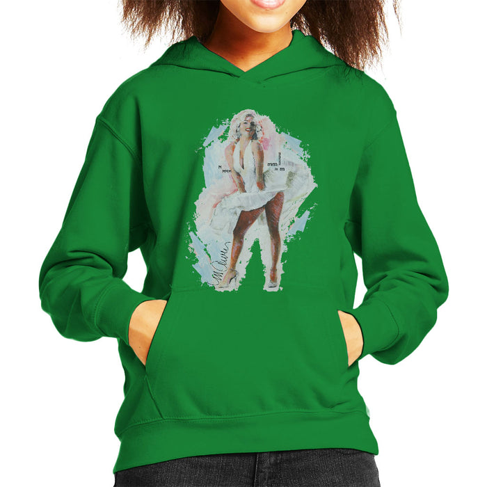 Sidney Maurer Original Portrait Of Marilyn Monroe Skirt Kid's Hooded Sweatshirt