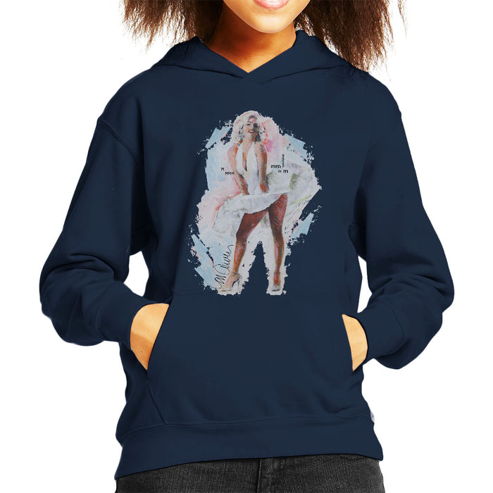 Sidney Maurer Original Portrait Of Marilyn Monroe Skirt Kid's Hooded Sweatshirt