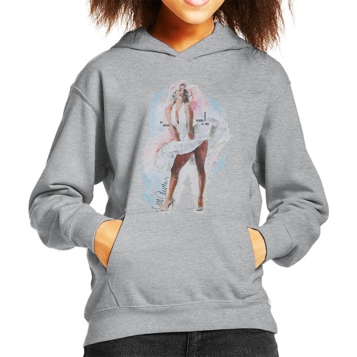 Sidney Maurer Original Portrait Of Marilyn Monroe Skirt Kid's Hooded Sweatshirt