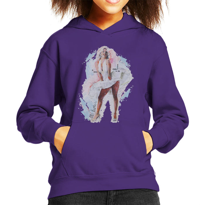 Sidney Maurer Original Portrait Of Marilyn Monroe Skirt Kid's Hooded Sweatshirt