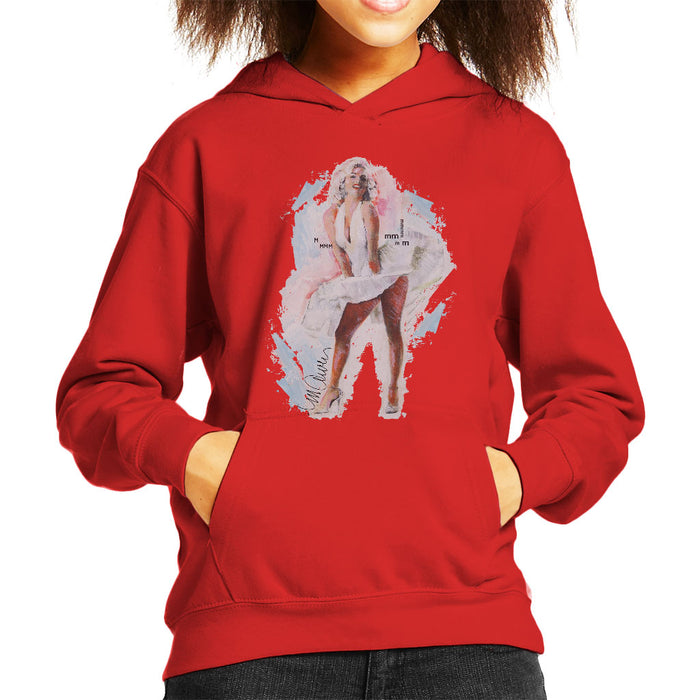 Sidney Maurer Original Portrait Of Marilyn Monroe Skirt Kid's Hooded Sweatshirt
