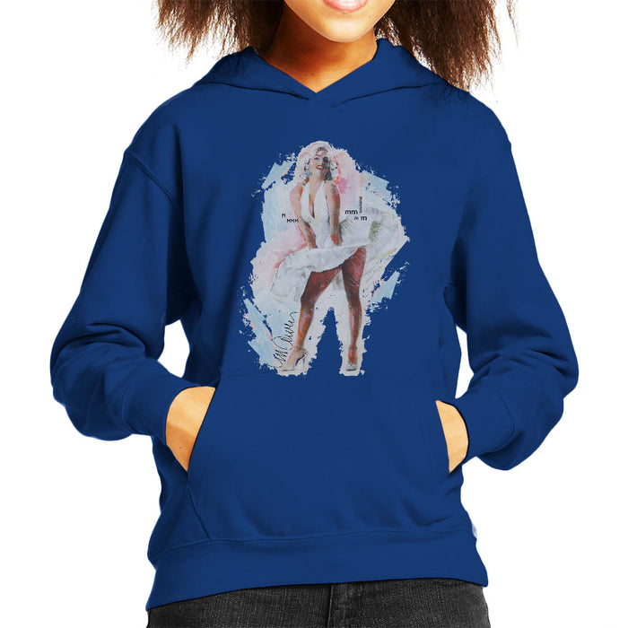 Sidney Maurer Original Portrait Of Marilyn Monroe Skirt Kid's Hooded Sweatshirt