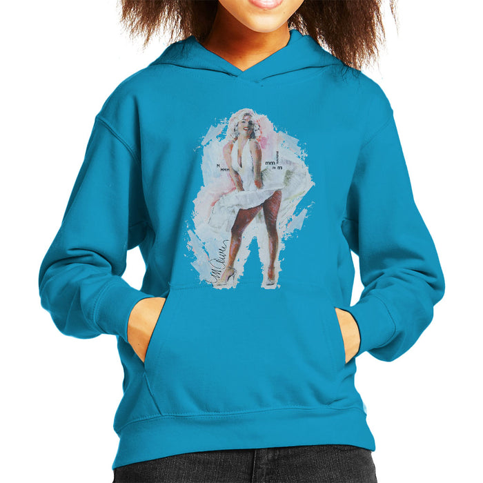 Sidney Maurer Original Portrait Of Marilyn Monroe Skirt Kid's Hooded Sweatshirt