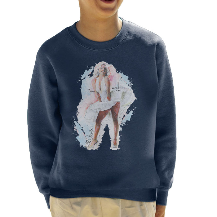 Sidney Maurer Original Portrait Of Marilyn Monroe Skirt Kid's Sweatshirt