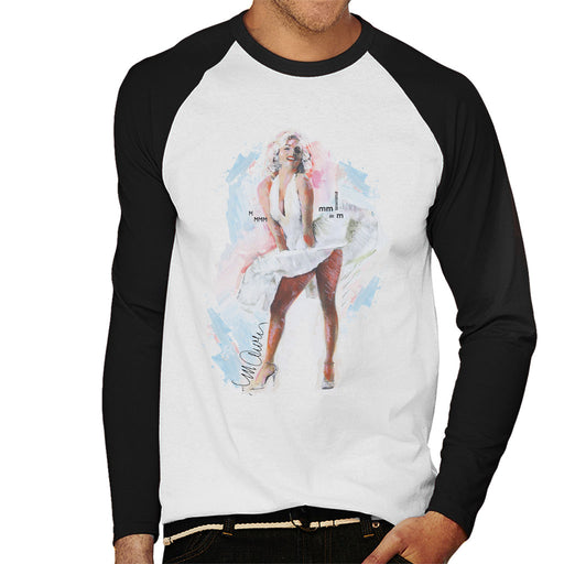 Sidney Maurer Original Portrait Of Marilyn Monroe Skirt Men's Baseball Long Sleeved T-Shirt