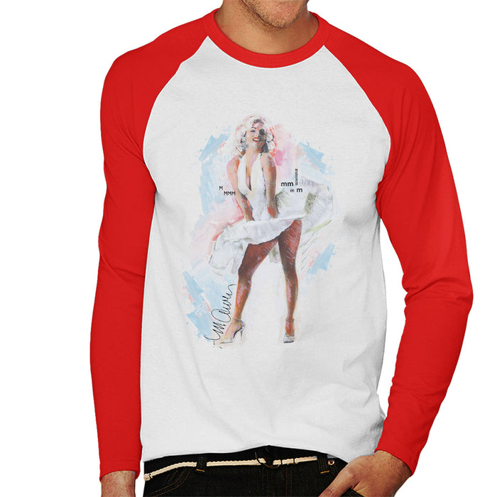 Sidney Maurer Original Portrait Of Marilyn Monroe Skirt Men's Baseball Long Sleeved T-Shirt