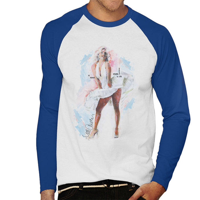 Sidney Maurer Original Portrait Of Marilyn Monroe Skirt Men's Baseball Long Sleeved T-Shirt