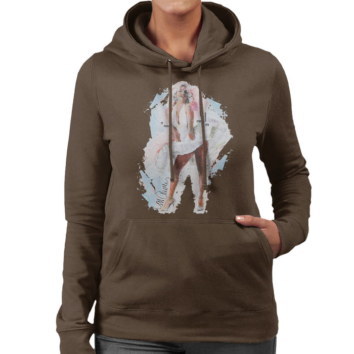 Sidney Maurer Original Portrait Of Marilyn Monroe Skirt Women's Hooded Sweatshirt