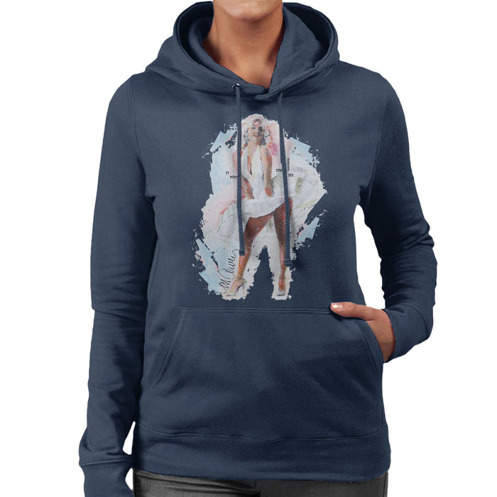 Sidney Maurer Original Portrait Of Marilyn Monroe Skirt Women's Hooded Sweatshirt