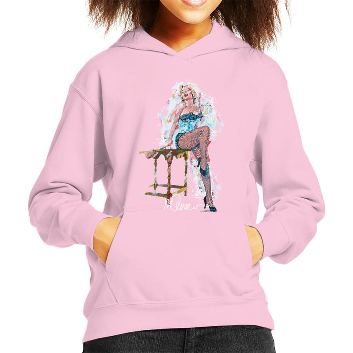 Sidney Maurer Original Portrait Of Marilyn Monroe Stockings Kid's Hooded Sweatshirt