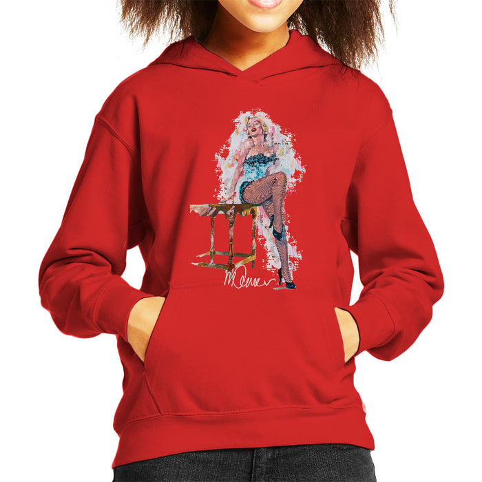 Sidney Maurer Original Portrait Of Marilyn Monroe Stockings Kid's Hooded Sweatshirt