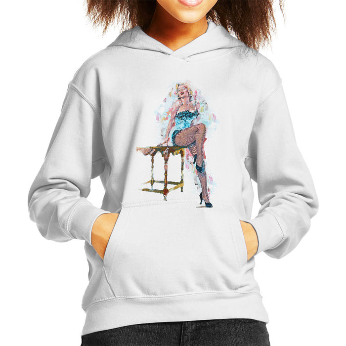Sidney Maurer Original Portrait Of Marilyn Monroe Stockings Kid's Hooded Sweatshirt