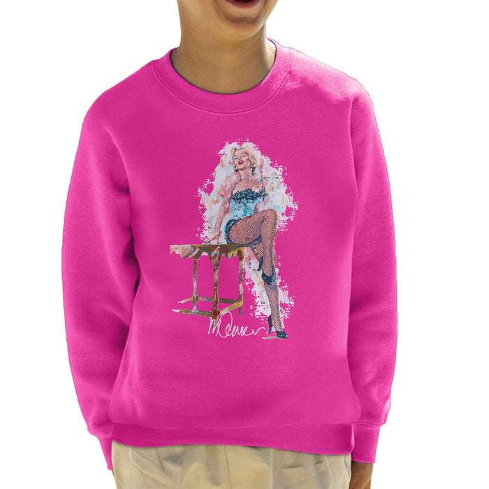 Sidney Maurer Original Portrait Of Marilyn Monroe Stockings Kid's Sweatshirt