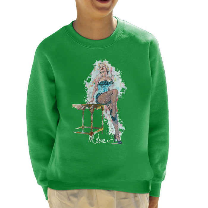 Sidney Maurer Original Portrait Of Marilyn Monroe Stockings Kid's Sweatshirt