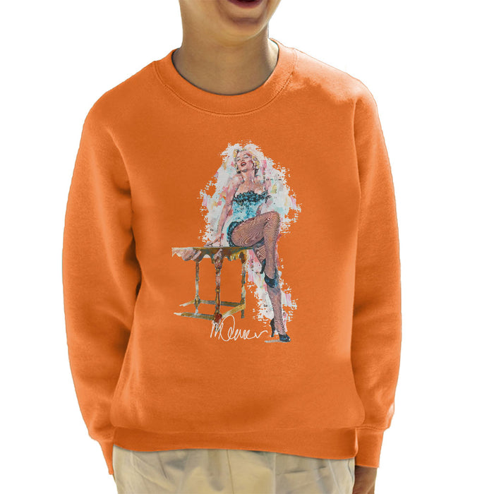 Sidney Maurer Original Portrait Of Marilyn Monroe Stockings Kid's Sweatshirt