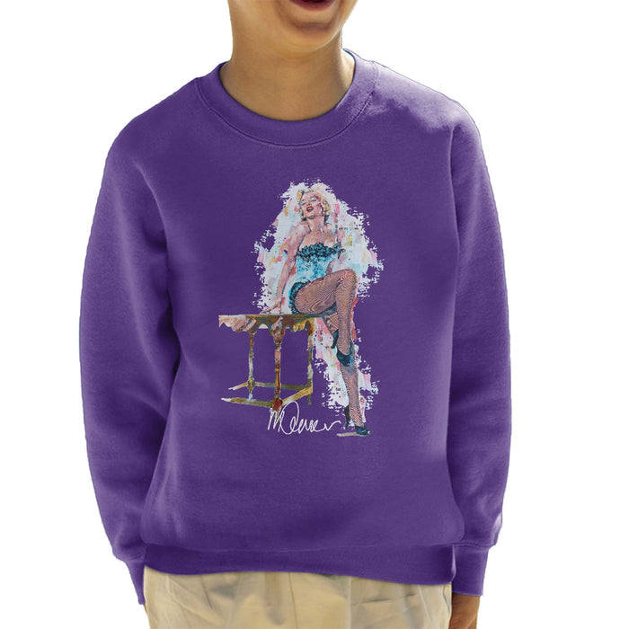 Sidney Maurer Original Portrait Of Marilyn Monroe Stockings Kid's Sweatshirt