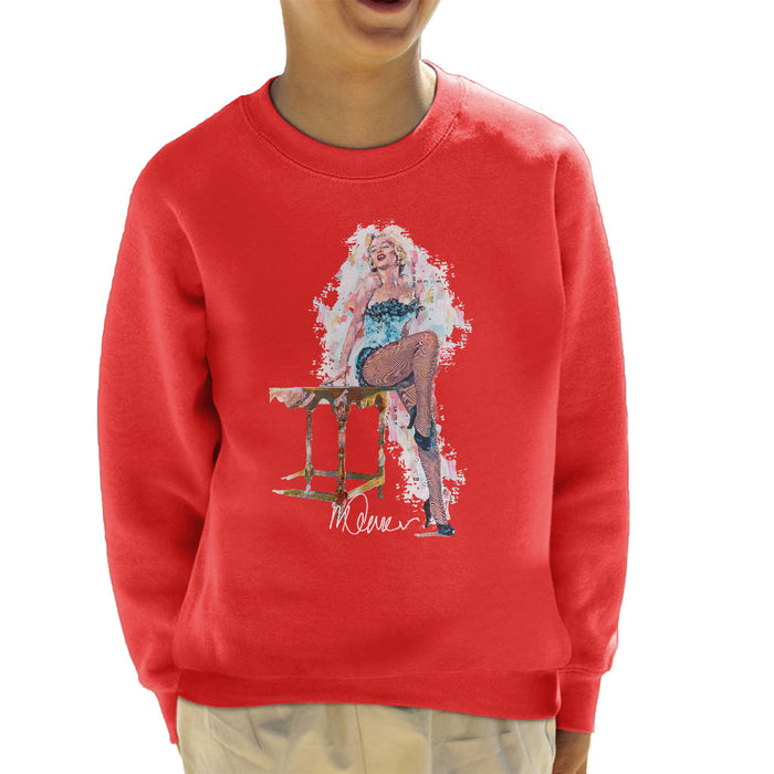 Sidney Maurer Original Portrait Of Marilyn Monroe Stockings Kid's Sweatshirt