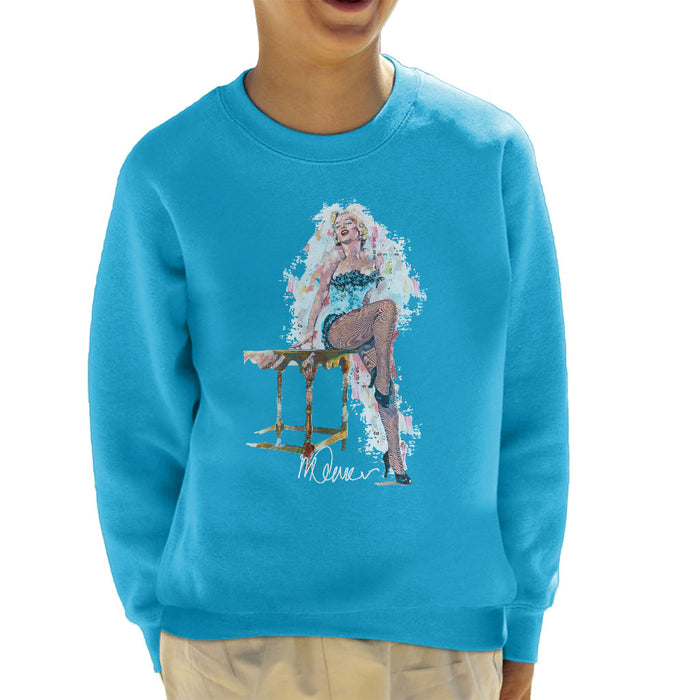 Sidney Maurer Original Portrait Of Marilyn Monroe Stockings Kid's Sweatshirt