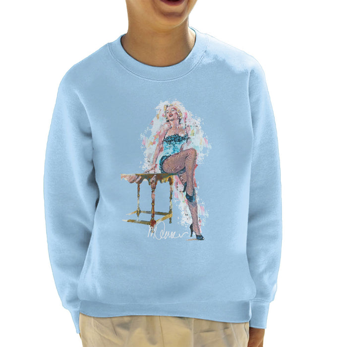 Sidney Maurer Original Portrait Of Marilyn Monroe Stockings Kid's Sweatshirt