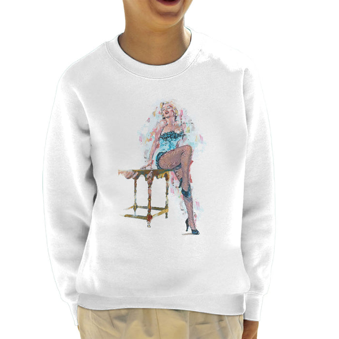 Sidney Maurer Original Portrait Of Marilyn Monroe Stockings Kid's Sweatshirt