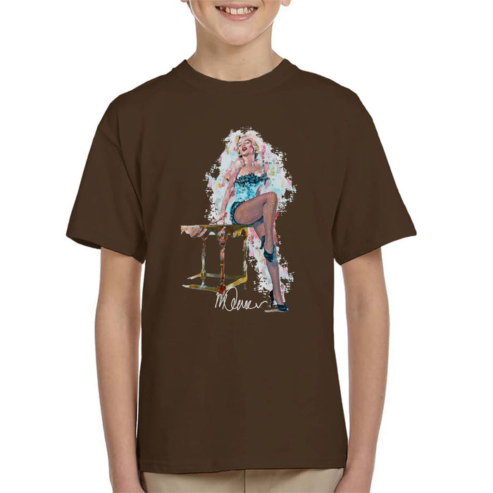 Sidney Maurer Original Portrait Of Marilyn Monroe Stockings Kid's T-Shirt
