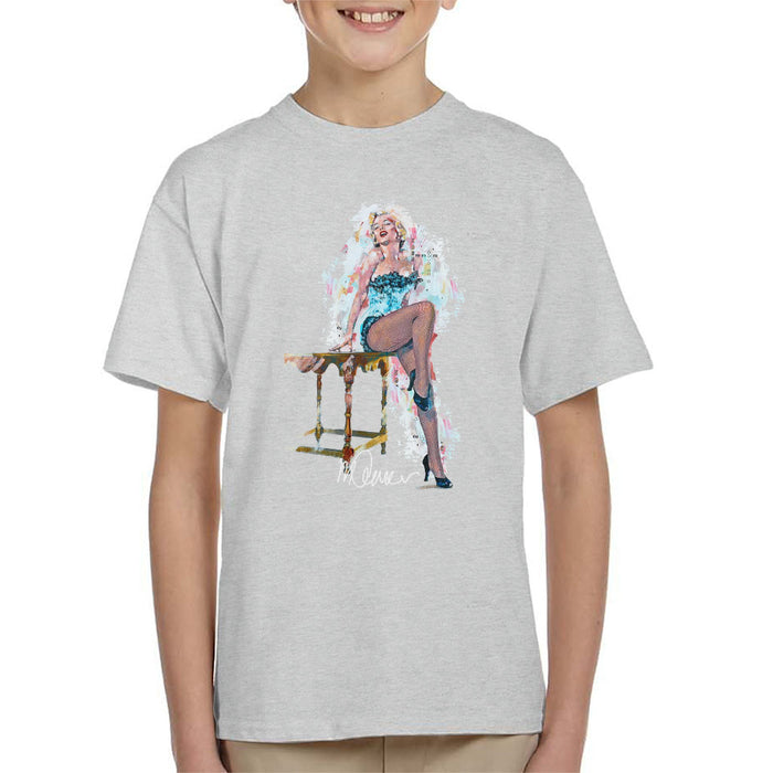 Sidney Maurer Original Portrait Of Marilyn Monroe Stockings Kid's T-Shirt