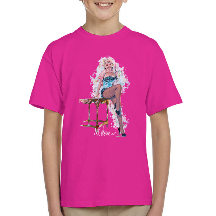 Sidney Maurer Original Portrait Of Marilyn Monroe Stockings Kid's T-Shirt