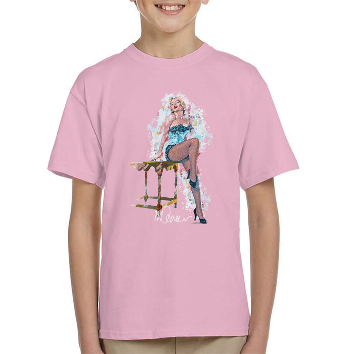 Sidney Maurer Original Portrait Of Marilyn Monroe Stockings Kid's T-Shirt