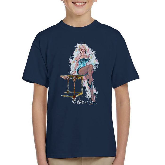 Sidney Maurer Original Portrait Of Marilyn Monroe Stockings Kid's T-Shirt