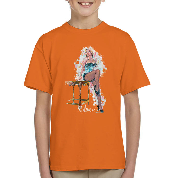Sidney Maurer Original Portrait Of Marilyn Monroe Stockings Kid's T-Shirt