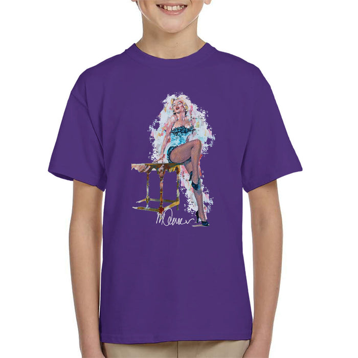 Sidney Maurer Original Portrait Of Marilyn Monroe Stockings Kid's T-Shirt
