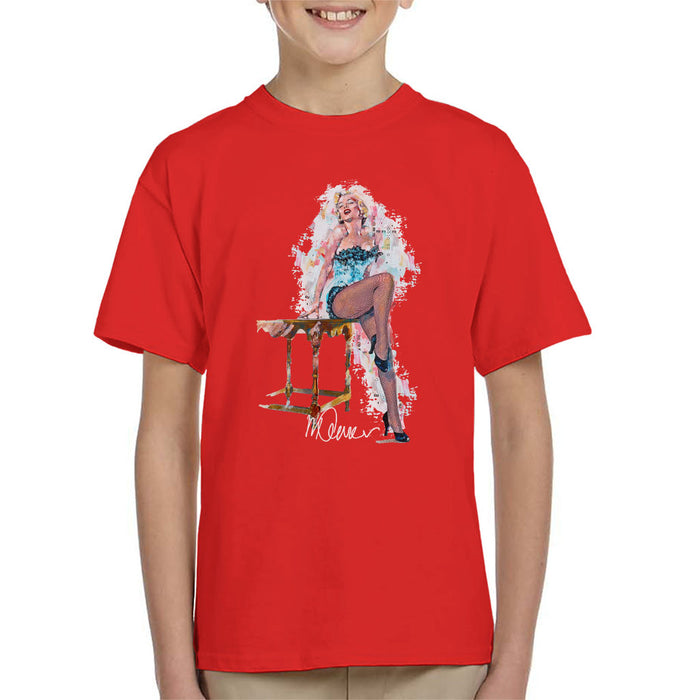 Sidney Maurer Original Portrait Of Marilyn Monroe Stockings Kid's T-Shirt