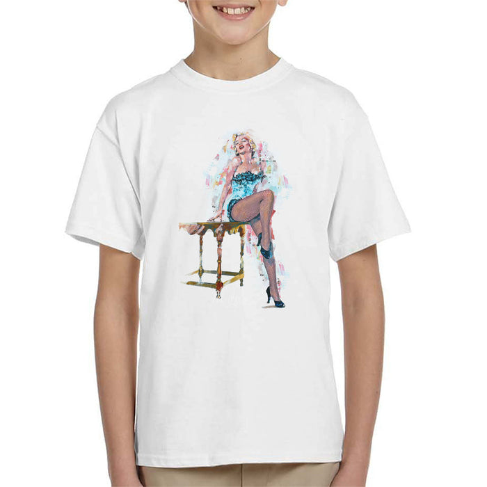 Sidney Maurer Original Portrait Of Marilyn Monroe Stockings Kid's T-Shirt
