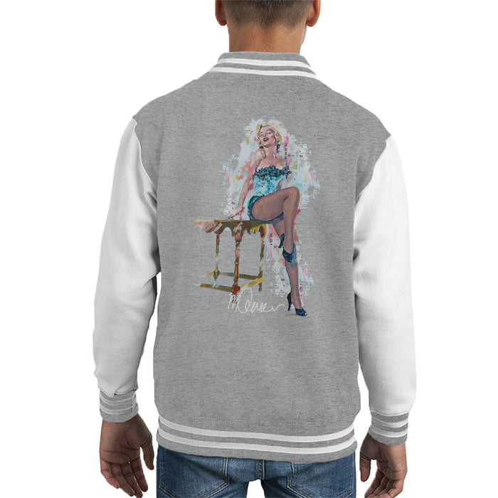 Sidney Maurer Original Portrait Of Marilyn Monroe Stockings Kid's Varsity Jacket