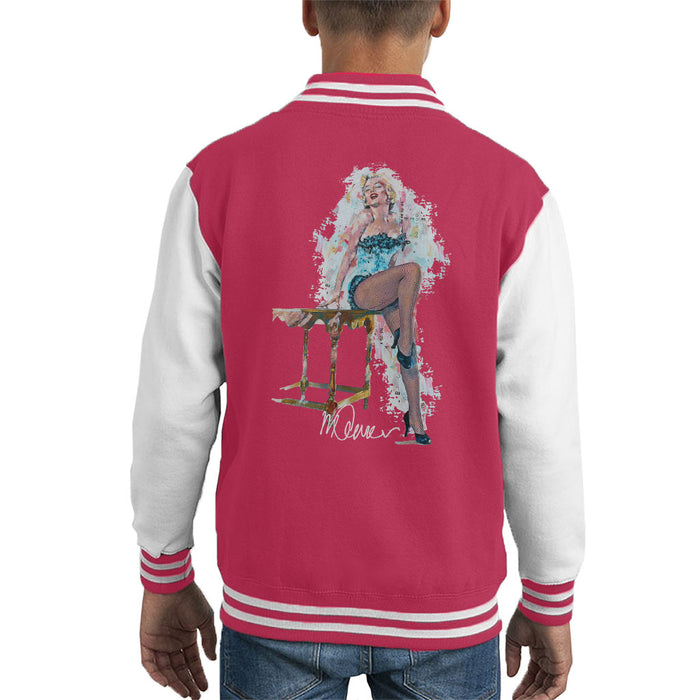 Sidney Maurer Original Portrait Of Marilyn Monroe Stockings Kid's Varsity Jacket