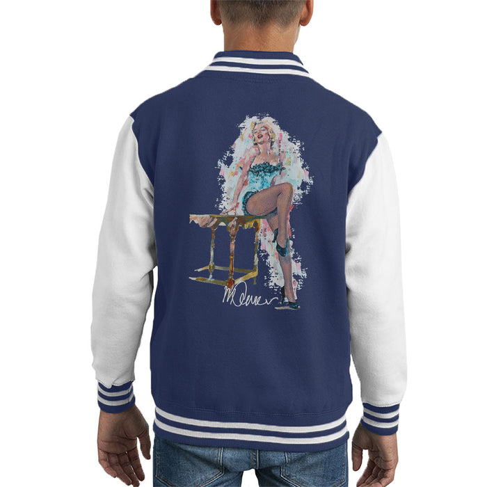 Sidney Maurer Original Portrait Of Marilyn Monroe Stockings Kid's Varsity Jacket