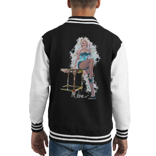 Sidney Maurer Original Portrait Of Marilyn Monroe Stockings Kid's Varsity Jacket
