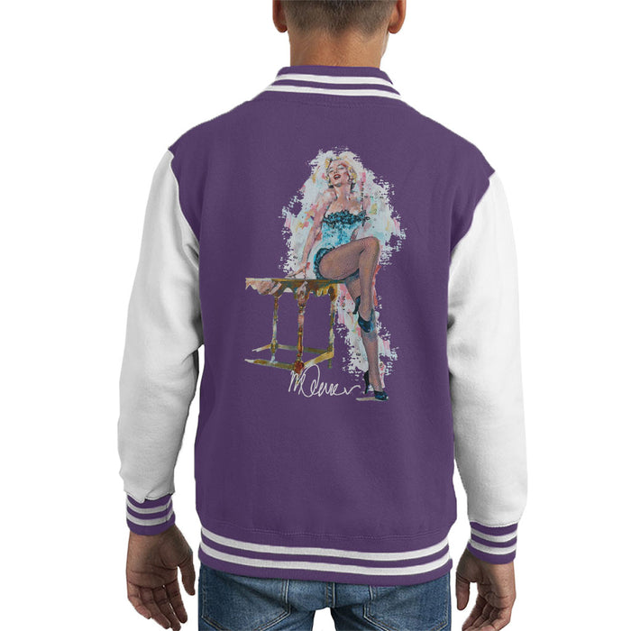 Sidney Maurer Original Portrait Of Marilyn Monroe Stockings Kid's Varsity Jacket