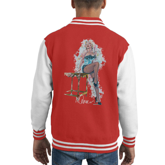 Sidney Maurer Original Portrait Of Marilyn Monroe Stockings Kid's Varsity Jacket