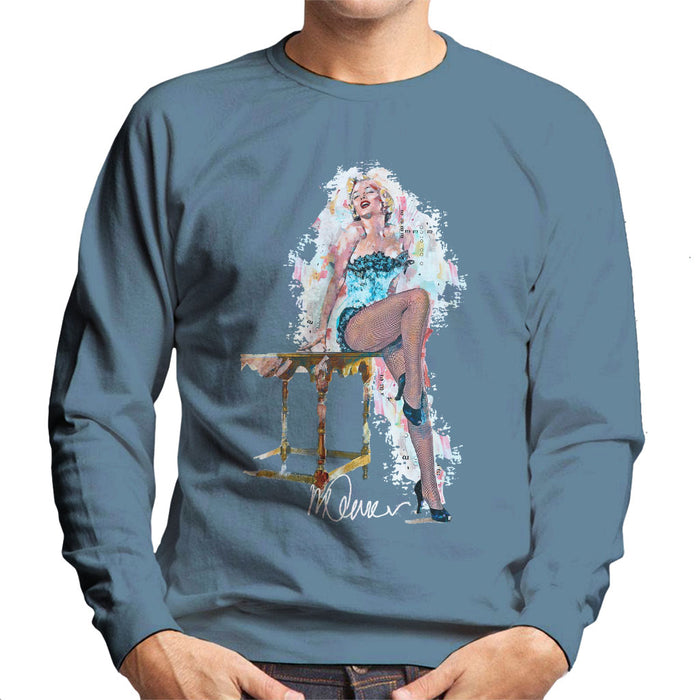 Sidney Maurer Original Portrait Of Marilyn Monroe Stockings Men's Sweatshirt