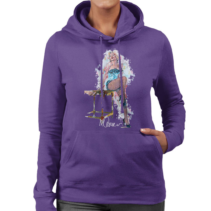 Sidney Maurer Original Portrait Of Marilyn Monroe Stockings Women's Hooded Sweatshirt