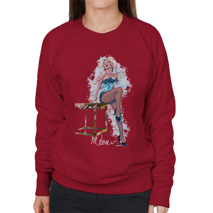 Sidney Maurer Original Portrait Of Marilyn Monroe Stockings Women's Sweatshirt