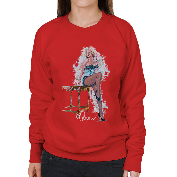 Sidney Maurer Original Portrait Of Marilyn Monroe Stockings Women's Sweatshirt
